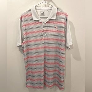 Gray and Red Puma Polo